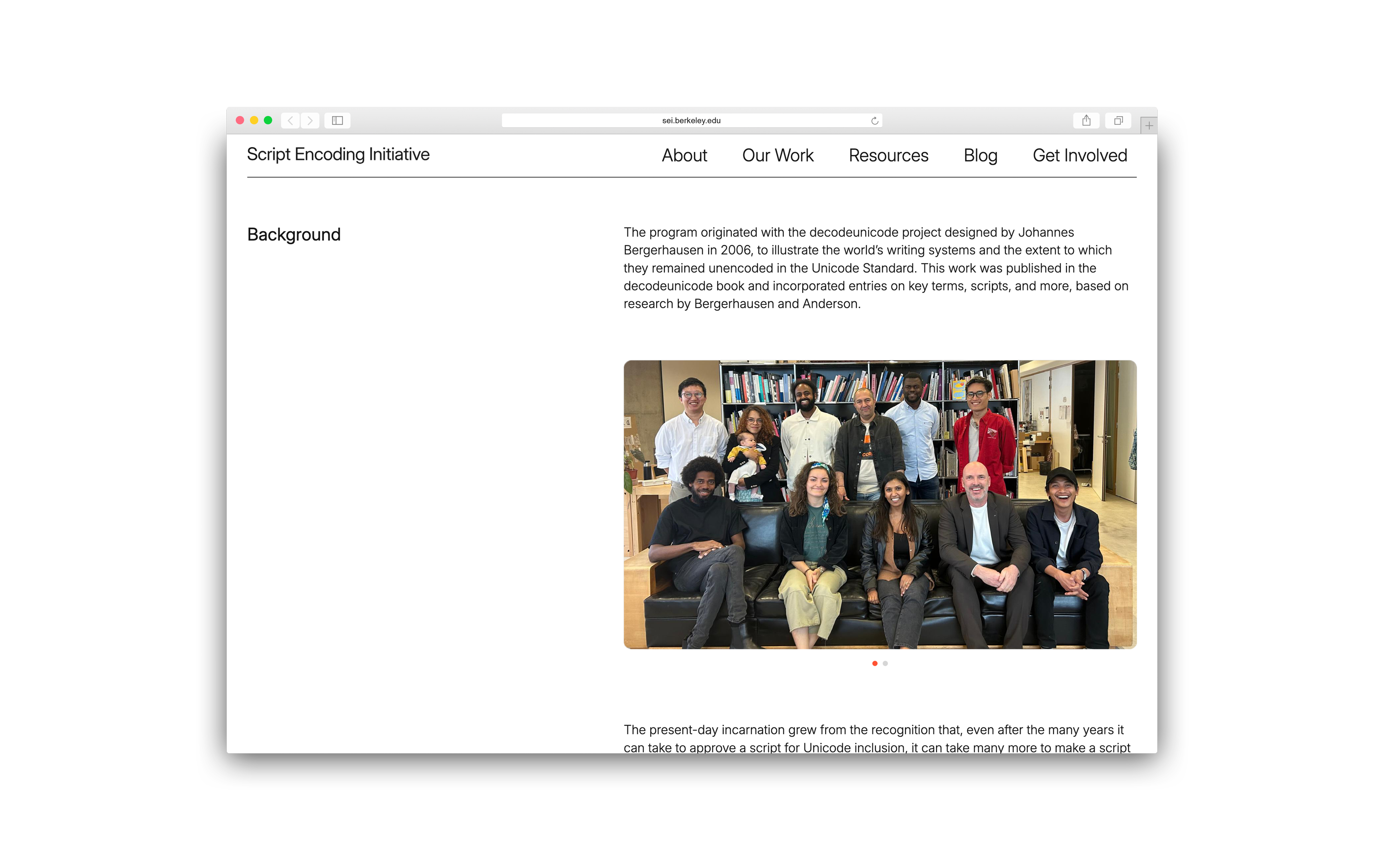 SEI Website overview